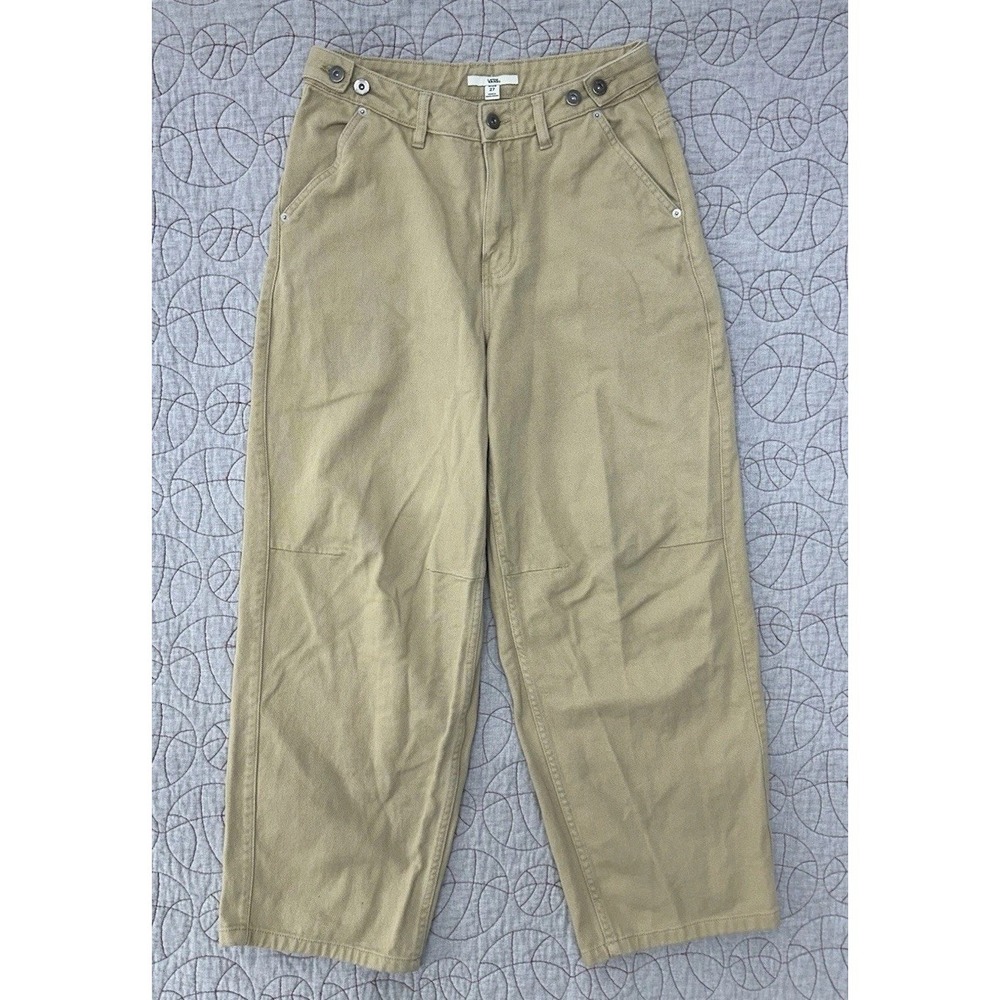 VANS Curbside Trousers Beige Wide Leg Baggy / Women's 27
